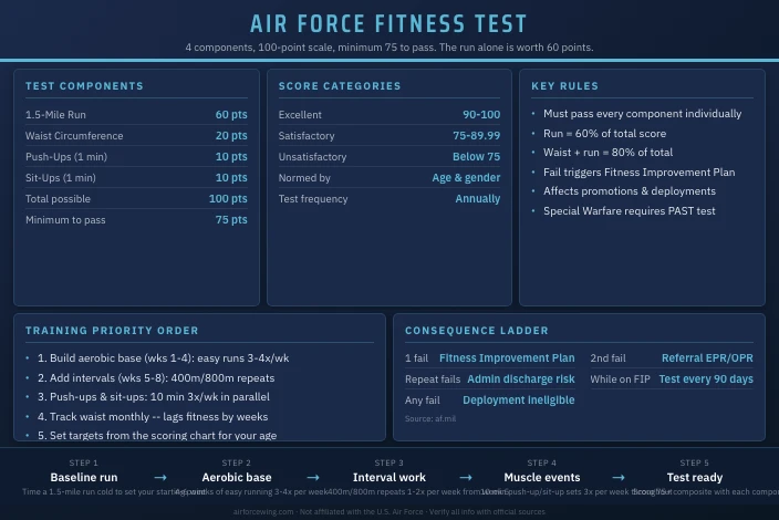 Air Force Fitness Test: Standards, Scoring, and How to Pass