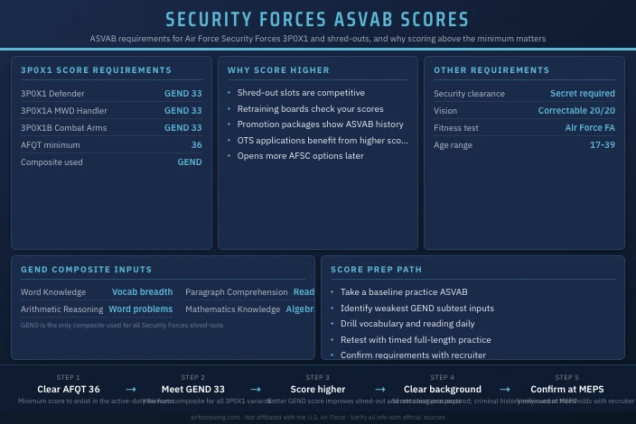 Best ASVAB Scores for Security Forces AFSC Jobs