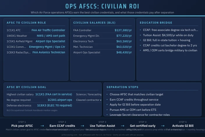 Best Operations AFSC Jobs for Civilian Career