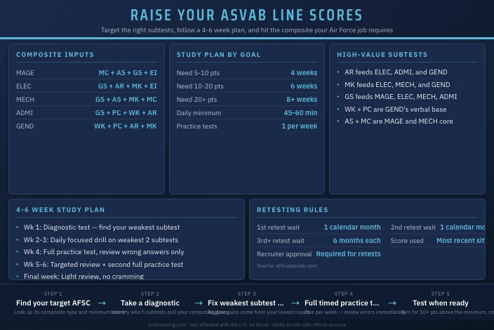 How to Raise Your ASVAB Line Scores for Air Force Jobs