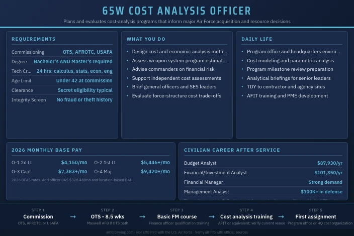 65W Cost Analysis Officer